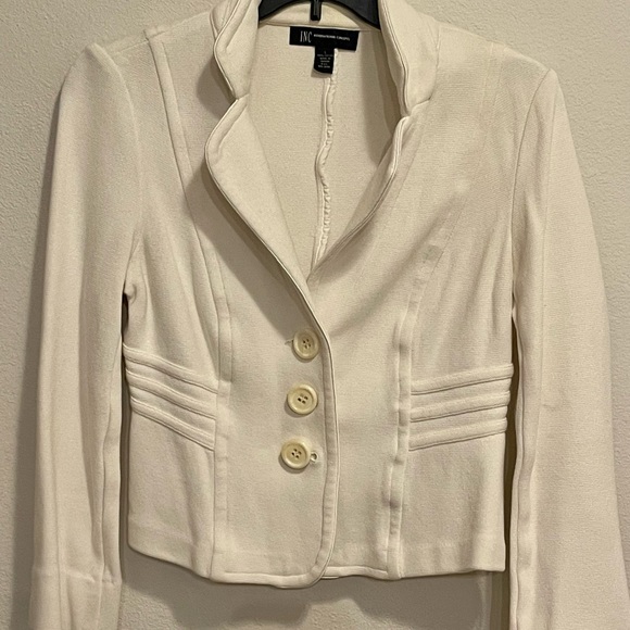 INC International Concepts Jackets & Blazers - I.N.C. International Concepts ivory cropped jacket, 100% cotton, size L